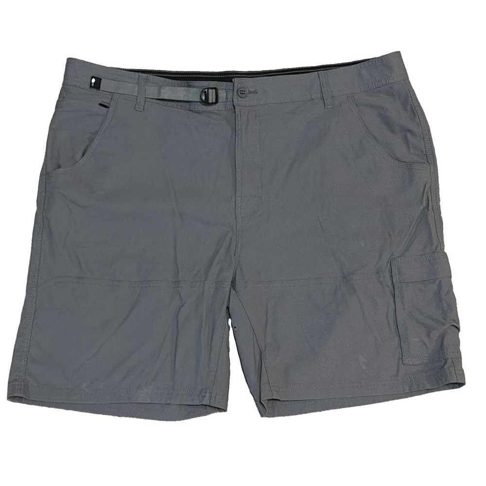 Prana Stretch Zion II Cargo Shorts Mens 42x8 Gray Nylon Mix Outdoor Hiking